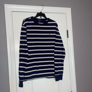Polo by Ralph Lauren Navy and White Striped Long Sleeve Shirt XL Boy (18-20)